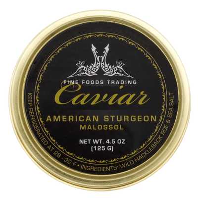 American Hackleback Sturgeon Malossol Black Caviar