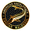 American Hackleback Caviar Malossol circular logo with a Sturgeon fish illustration on a white background.