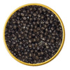 Close-up of a container with Beluga Sturgeon Malossol Black Caviar on a white background