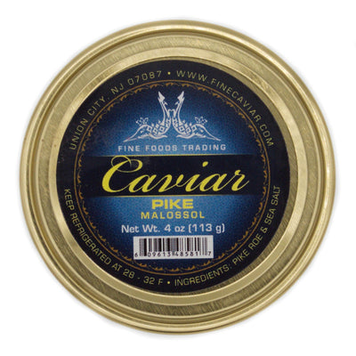 Jar of Canadian Black Pike Roe Malossol Caviar