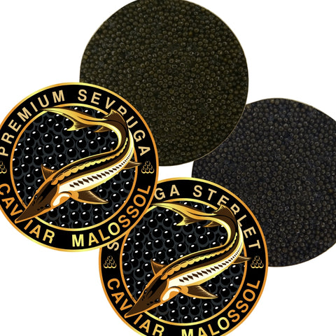 Sevruga Sturgeon Malossol Black Caviar Sampler Set